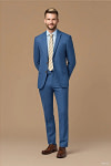 Akaks Axel Stretch Royal Blue Suit Blue 3 Piece Suits Single-Breasted Double-Button Jacket Straight-Leg Trousers with Back-Pocket Buttons Five-Button Waistcoat Image938170