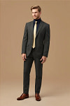 Akaks Beau Stretch Charcoal Gray Suit Three Piece Suit Single-Breasted Double-Button Jacket Straight-Leg Trousers with Back-Pocket Buttons Five-Button Waistcoat Image430588