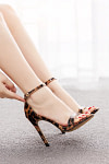 Akaks Beryl Brown Leopard Sandals​ with Open Toe Image758977