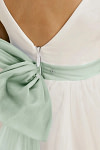 Akaks Blythe Flower Girl Dress Agave A-Line Scoop Neck Tea Length Tulle Dress with Detachable Bow Image326819