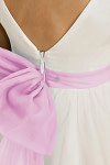 Akaks Blythe Flower Girl Dress Candy Pink A-Line Scoop Neck Tea Length Tulle Dress with Detachable Bow Image596515