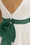 Akaks Blythe Flower Girl Dress Dark Green A-Line Scoop Neck Tea Length Tulle Dress with Detachable Bow Image186119