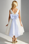 Akaks Blythe Flower Girl Dress Lavender A-Line Scoop Neck Tea Length Tulle Dress with Detachable Bow Image848019