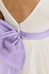 Akaks Blythe Flower Girl Dress Lilac A-Line Scoop Neck Tea Length Tulle Dress with Detachable Bow Image216111