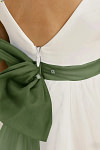 Akaks Blythe Flower Girl Dress Olive Green A-Line Scoop Neck Tea Length Tulle Dress with Detachable Bow Image493067