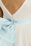 Akaks Blythe Flower Girl Dress Sea Glass A-Line Scoop Neck Tea Length Tulle Dress with Detachable Bow Image661039