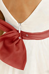 Akaks Blythe Flower Girl Dress Terracotta A-Line Scoop Neck Tea Length Tulle Dress with Detachable Bow Image659498