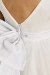 Akaks Blythe Flower Girl Dress White A-Line Scoop Neck Tea Length Tulle Dress with Detachable Bow Image210290