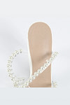 Akaks Fleur Peep Toe Stiletto White Sandals Pearl Strap For Women Heel Height 4.17inch Image192820