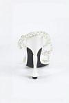 Akaks Fleur Peep Toe Stiletto White Sandals Pearl Strap For Women Heel Height 4.17inch Image825534