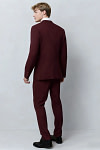 Akaks James Wool Burgundy Suit Men Classic Single-Breasted Notch Lapels Jacket Adjustable Hems Pants Image363226