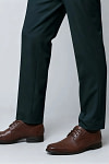 Akaks James Wool Dark Green Suit Classic Single-Breasted Notch Lapels Jacket Adjustable Hems Pants Image154580