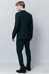 Akaks James Wool Dark Green Suit Classic Single-Breasted Notch Lapels Jacket Adjustable Hems Pants Image901143