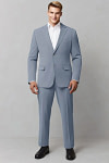 Akaks James Wool Light Blue Suit Classic Single-Breasted Notch Lapels Jacket Adjustable Hems Pants Image757205