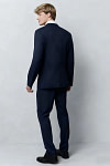 Akaks James Wool Navy Blue Suit Classic Single-Breasted Notch Lapels Jacket Adjustable Hems Pants Image416061