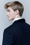 Akaks James Wool Navy Blue Suit Classic Single-Breasted Notch Lapels Jacket Adjustable Hems Pants Image504349