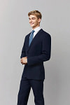 Akaks James Wool Navy Blue Suit Classic Single-Breasted Notch Lapels Jacket Adjustable Hems Pants Image939910