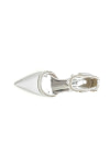 Akaks Jessa Block Heel Pointed Toe Pumps White with Pearls Image411561