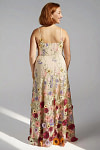 Akaks Lone Champagne Plus Size Wedding Guest Dress A-Line V-Neck Floor Length Tulle Dress with 3d Flower Image530319