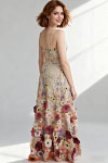 Akaks Lone Champagne Plus Size Wedding Guest Dress A-Line V-Neck Floor Length Tulle Dress with 3d Flower Image838396