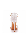 Akaks Lorna Ankle Strap White High Heels Lace Open Toe Image463062