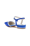 Akaks Royal Blue Pointed Toe Astra Satin Flats with Rhinestone Image105905