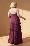 Akaks Veda Chianti Wedding Guest Dress A-Line Strapless Sweetheart Neckline Floor Length Chiffon Dress with Tiered Ruffle Image311706