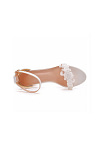 Akaks White Lace Open Toe Daria Block Heel Sandals with Ankle Strap Heel Height 1.77inch Image829508