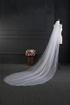 Akaks White Simple Two-Tier Arya Tulle Wedding Veil with Cathedral Length Image889244