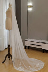 Akaks White Tulle Floral Lace Fia Chapel Length Wedding Veil Image951994