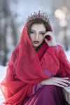 Akaks Hester Silver Metal Frame With Fuchsia Crystal Sparkling Crystal Bridal Tiara Image521509