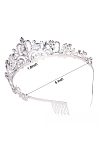 Akaks Nola Silver Metal Frame With White Crystal Bridal Princess Tiara And Crown Image125156