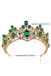Akaks Tegan Gold Metal Frame With Green Crystal Wedding Tiara Hair Accessories For Bride Image303145