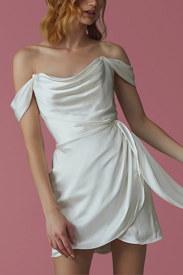 Convincing Grace Short Off the Shoulder Wedding Dress Elegant Comfort Fit