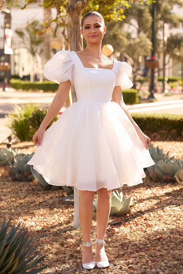 Thoughts of Hue Cap Sleeve Wedding Dress Square Neckline for Timeless Garden Weddings