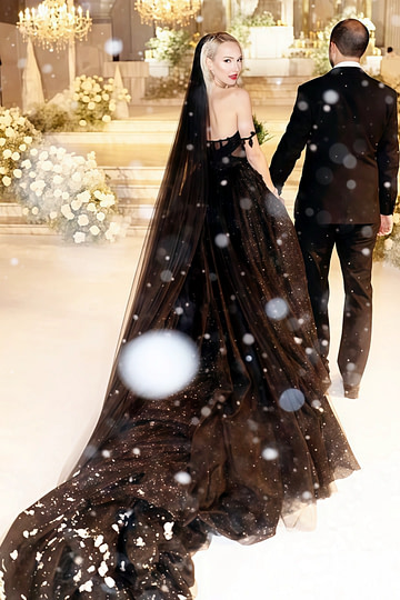Laila | Elegant Black Wedding Dresses for Classic & Gothic Brides - Black - PromDressClub
