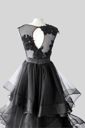 Laura | Timeless Gothic Black Wedding Dresses Bold Elegance for Modern Brides - Black - PromDressClub