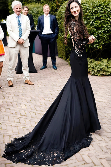 Black Mermaid Wedding Dress Under 500