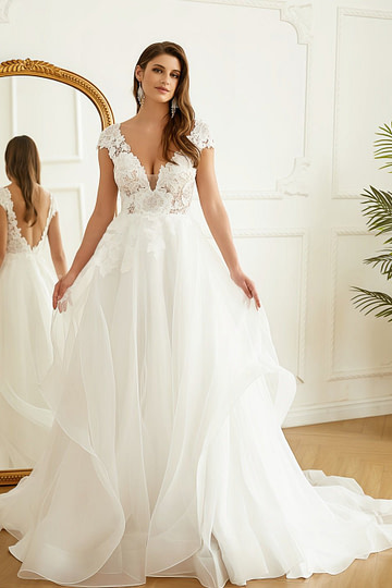 Akaks Inari Cap Sleeve Wedding Dress