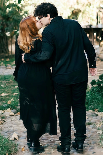 Madeline | A Line Black High Neck Long Sleeve Wedding Dress No Train - Black - PromDressClub