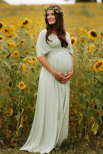 Darlene | Gorgeous Infinity Maternity Sage Green Chiffon Maxi Bridesmaid Dress with Multiway Convertible - Price #price_variant_lowest# - Sage - PromDressClub