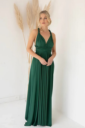 Akaks Lavishly Infinity Bridesmaid Dark Green Dress Image2