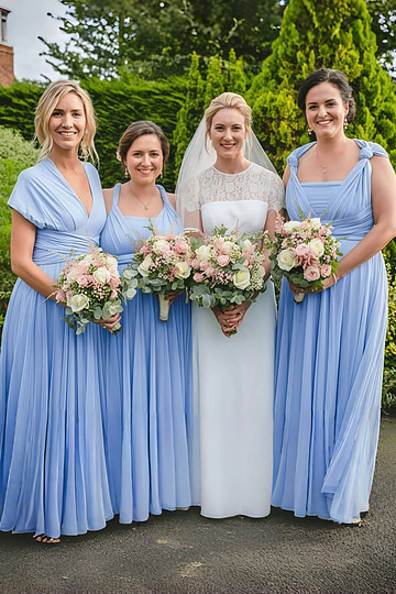 Doreen | Romance Dreamer Convertibl Dusty Blue Chiffon Maxi Bridesmaid Dress with Multiway Infinity - Price #price_variant_lowest# - Dusty Blue - PromDressClub