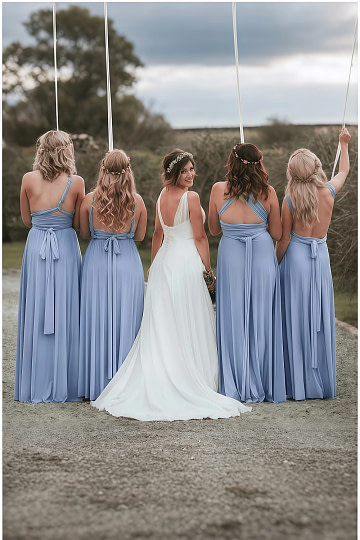 Akaks Lavishly Dusty Blue Infinity Bridesmaid Dresses Image2