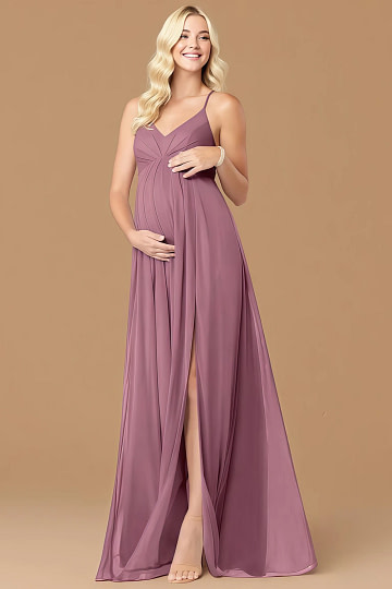 Akaks Honest Maternity Dusty Mauve Bridesmaid Dresses Image550547