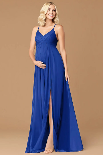 Akaks Honest Maternity Royal Blue Long Bridesmaid Dresses Image779984