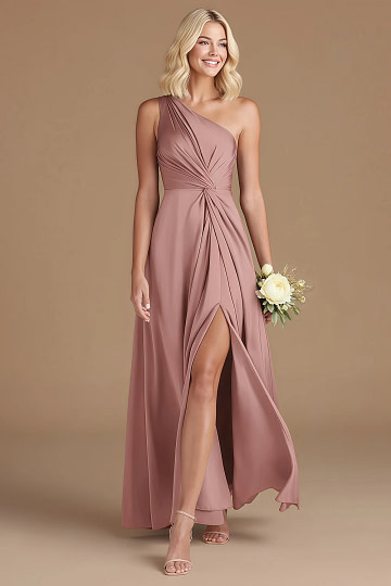 Akaks Gleeful Dusty Rose Satin Bridesmaid Dresses Image408504