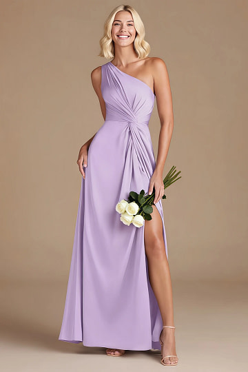 Akaks Gleeful Satin Lilac Bridesmaid Dresses Image660683