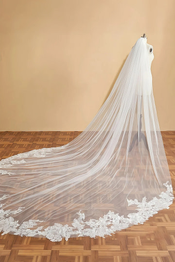 Akaks Floral Lace Kael Cathedral Length Wedding Veils Image917453