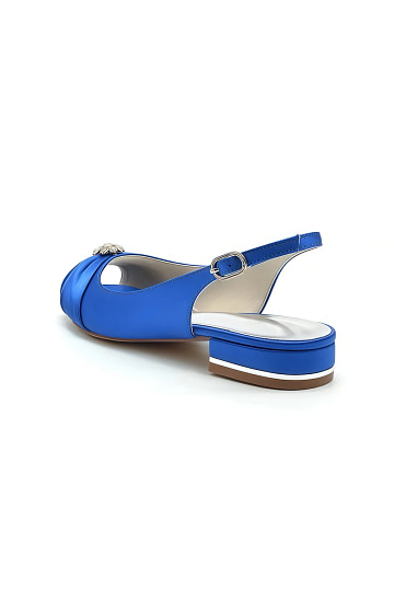Akaks Royal Blue Yasmin Open Toe Flats with Rhinestone Image710503